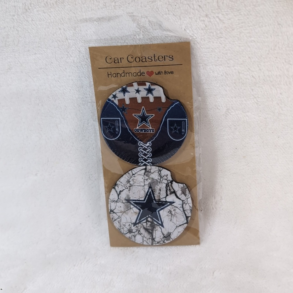 DALLAS COWBOYS CAR COASTERS SET OF  (2) NFL